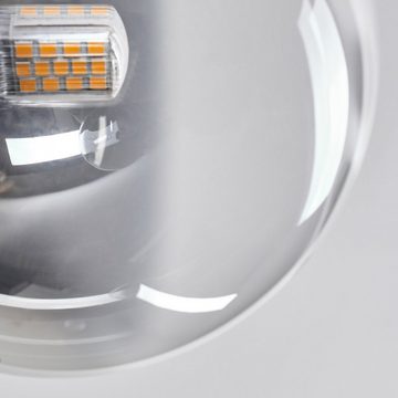 hofstein Deckenleuchte Deckenlampe aus Metall/Glas in Schwarz/Gold-/Rauch-/Bernstein/Klar, ohne Leuchtmittel, retro Leuchte mit Glasschirmen (12cm, 15cm), 8xG9, ohne Leuchtmittel