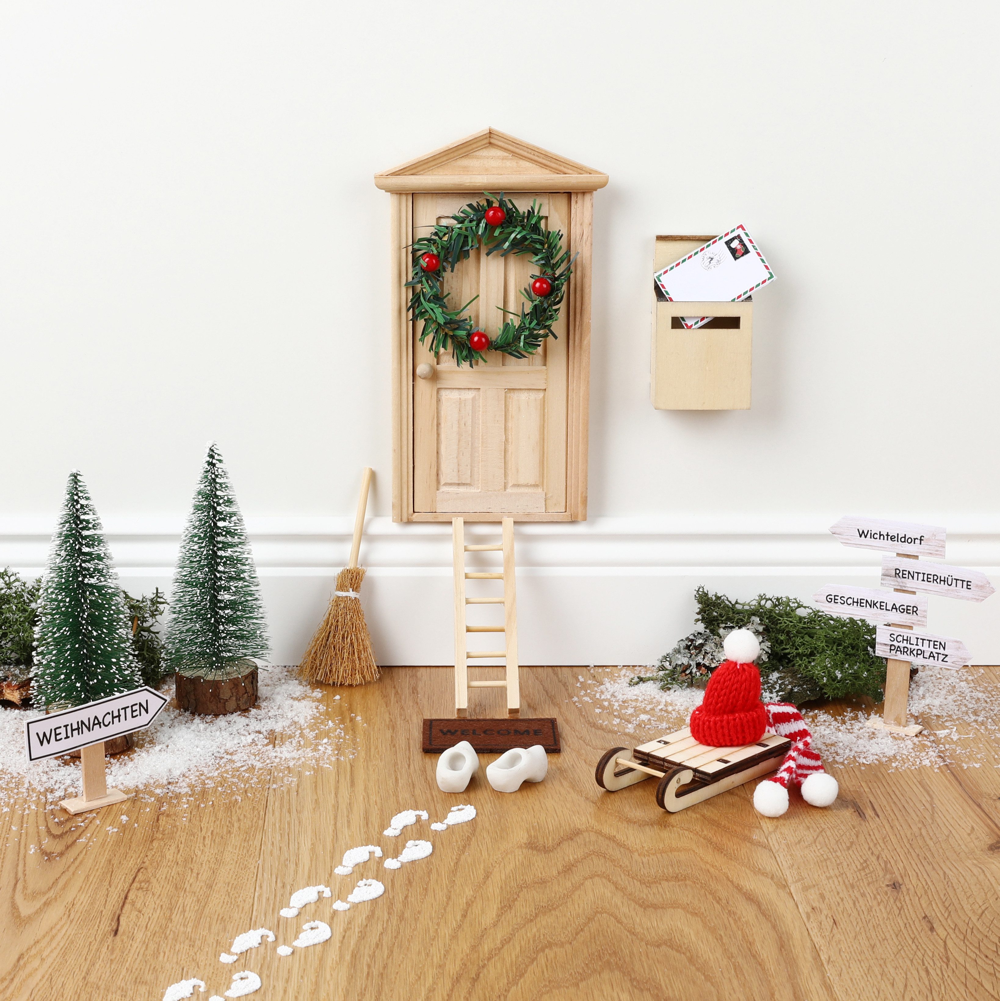 Nordstern DIY-Adventskalender Wichteltür-Set mit Wichtelbriefen, Baustelle uvm. (30-tlg), DIY-Dekoration