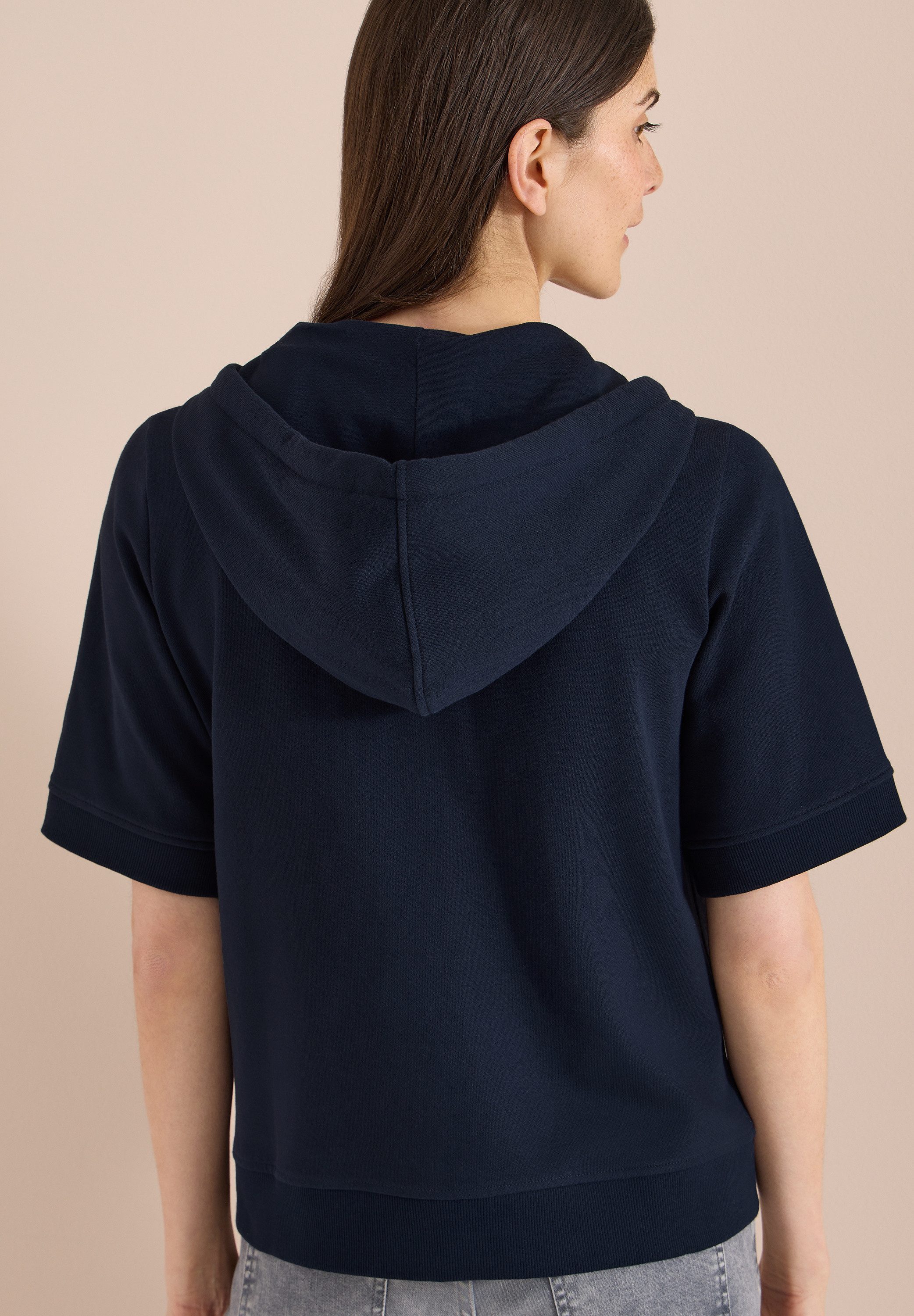 CECIL Sweatjacke Kurzarm Sweatjacke mit Kapuze