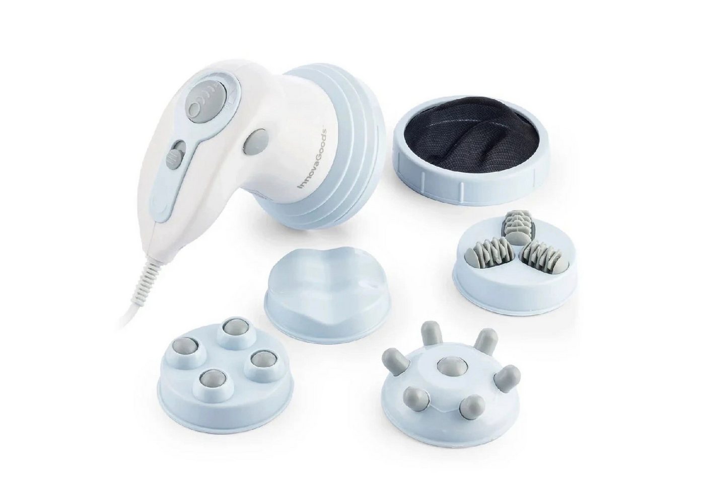 Sport-Knight® Massagegerät Anti-Cellulite Massagegerät mit Infrarot, Vibration & 5 Massageköpfen, Massagegerät mit 5 Aufsätzen