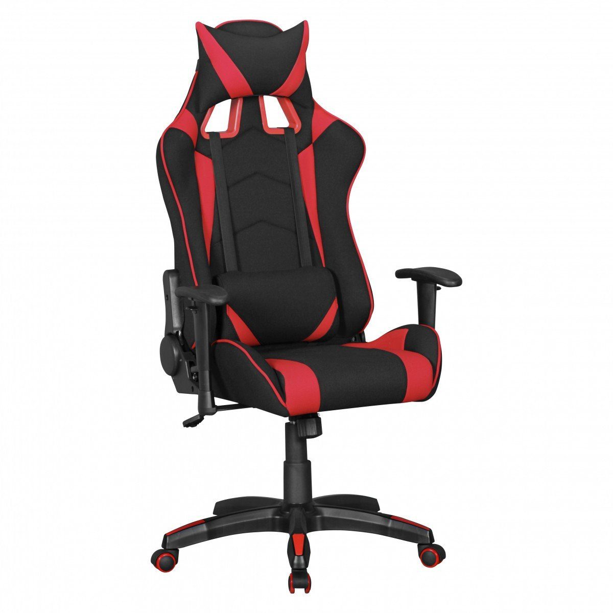 furnicato Bürostuhl Bürostuhl SCORE Stoffbezug Schwarz / Rot Schreibtischstuhl Chefsessel Gaming Chair
