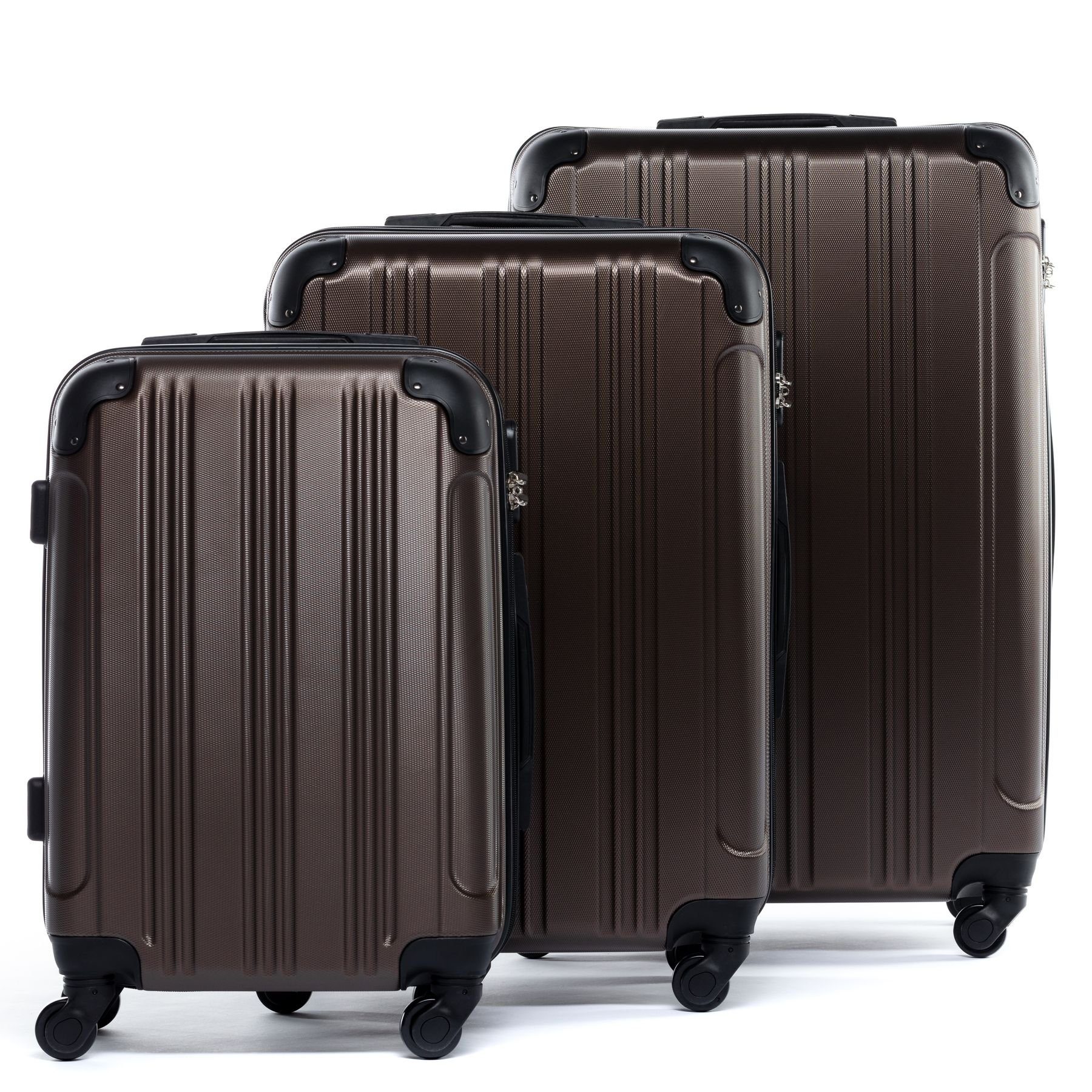 Rollkoffer Rollen, FERGÉ Premium 3 Set, Kofferset teilig Trolley Koffer 4 Québec, Hartschale 3er Reisekoffer