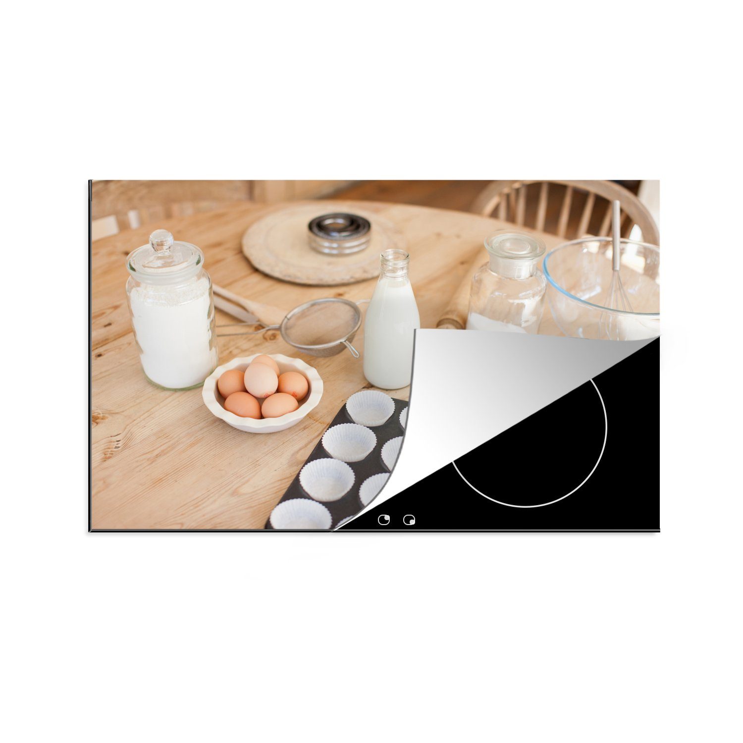 MuchoWow Herdblende-/Abdeckplatte Das Zubehör für Cupcakes, Vinyl, (1 tlg), 81x52 cm, Induktionskochfeld Schutz für die küche, Ceranfeldabdeckung