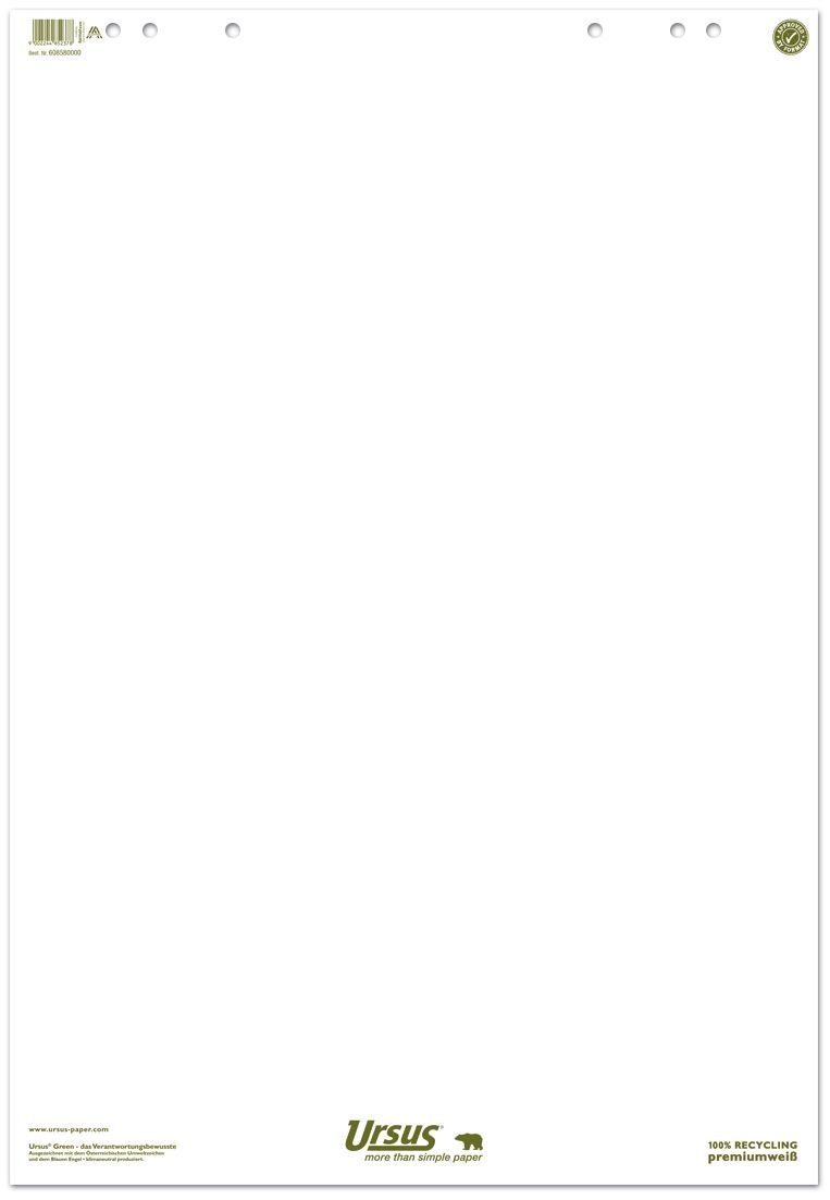 URSUS Tafel Ursus Green 608580000 5er Flip Chart 68x99cm 20 Blatt 80g/qm blanko