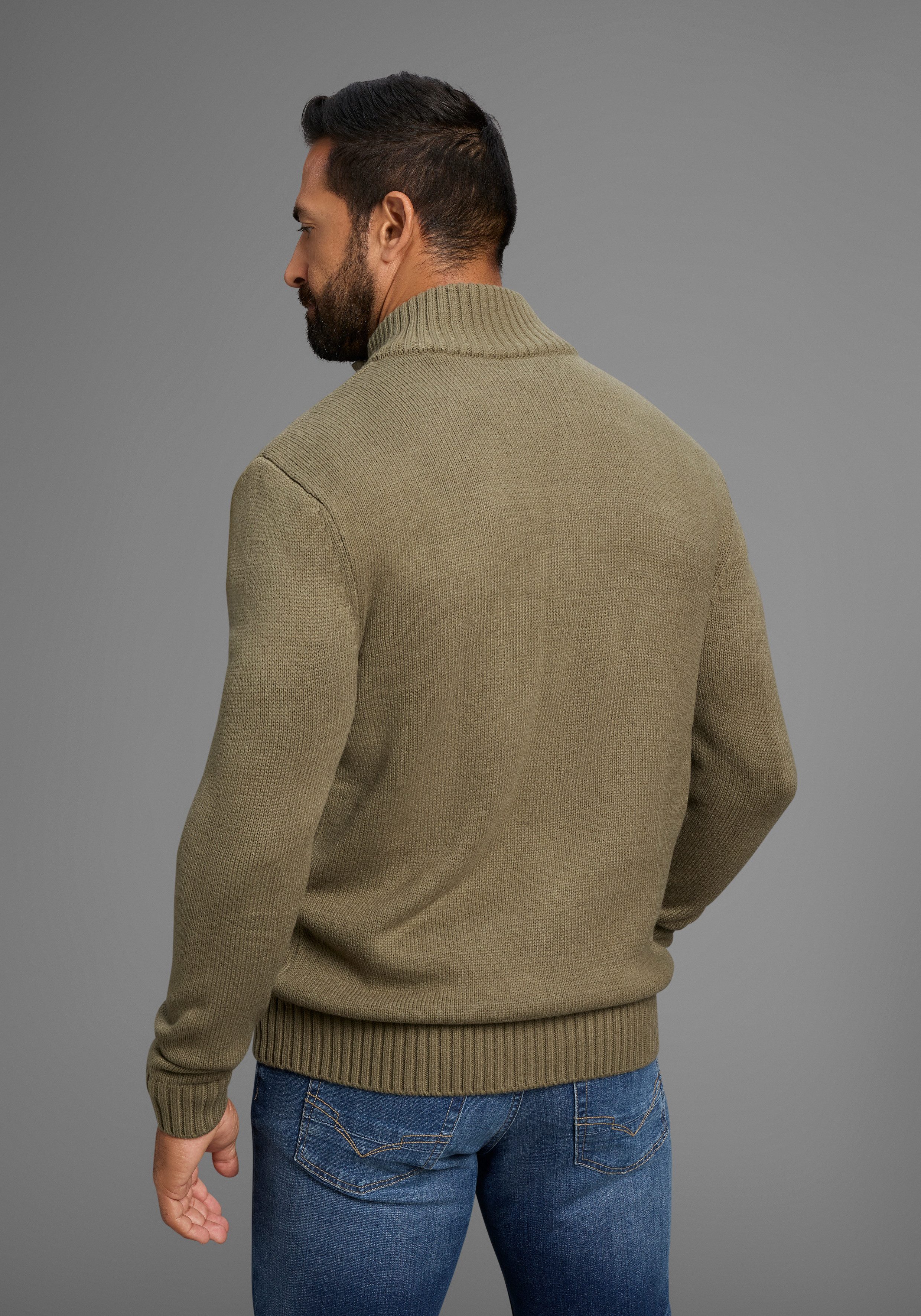 Man's World Strickjacke Highlight mit Knöpfen& Taschen mit Stehkragen,weicher Griff, Perfekt für die kältere Jahreszeit