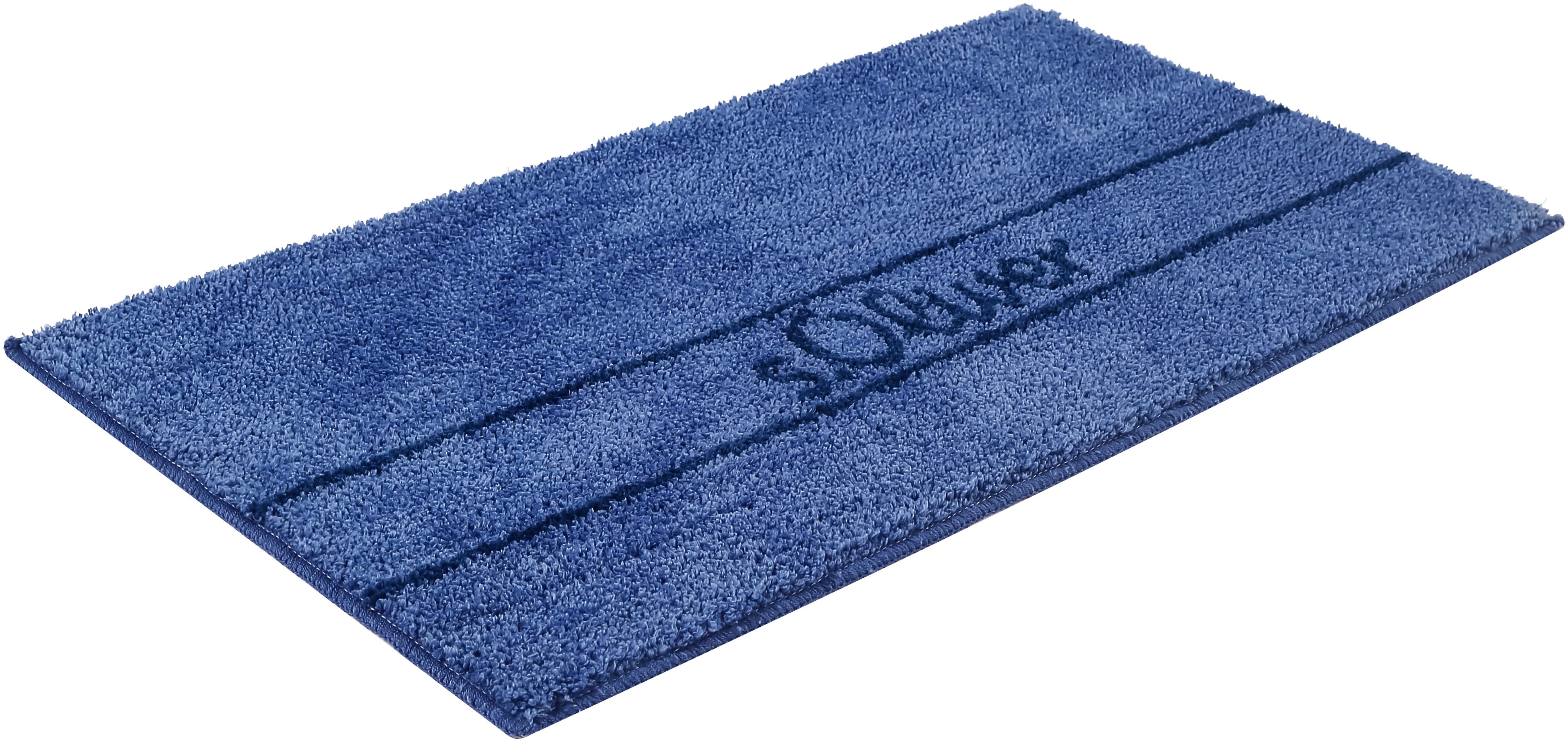 s.Oliver Badematte Allie, Badvorleger, Badezimmer Teppich, Duschvorleger, Höhe 10 mm, rutschhemmend beschichtet, schnell trocknend, strapazierfähig, Polyester, rechteckig, Badteppich, weiche Haptik, unifarben mit s.Oliver Schriftzug