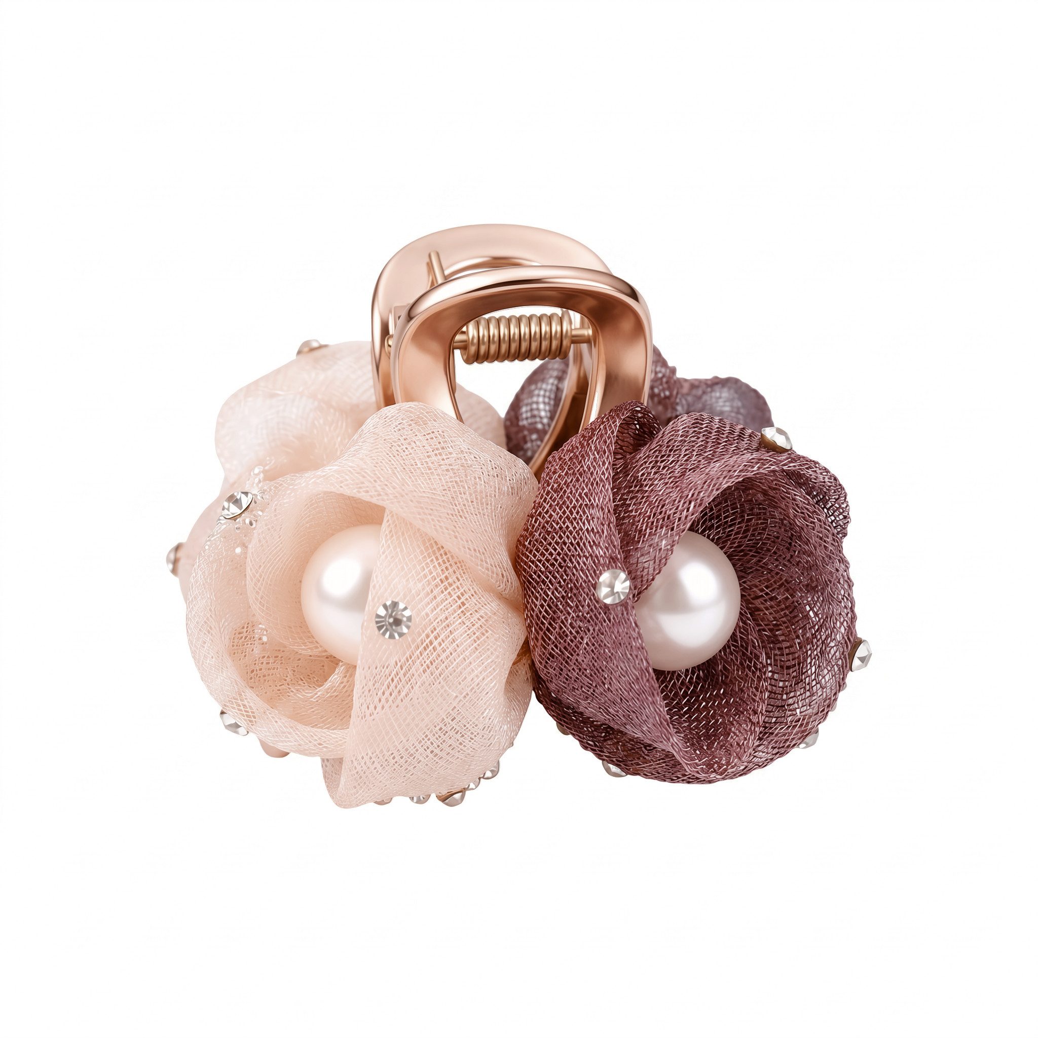 The Beauty House Haarklammer Romantische Haarspange mit Blüten & Perlen, – Haarschmuck als Haarclip für Hochsteckfrisuren