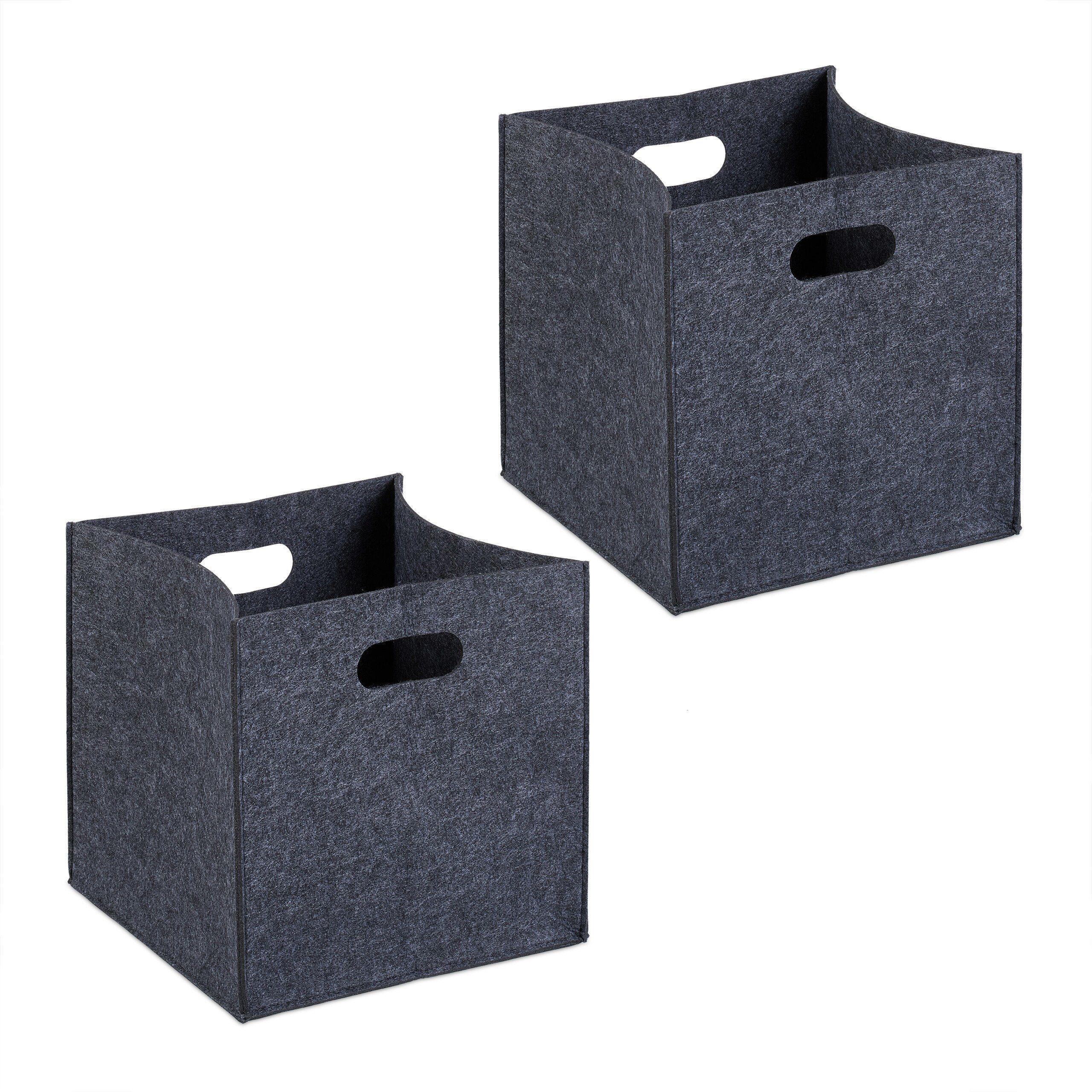relaxdays Aufbewahrungskorb Aufbewahrungsbox Filz 2er Set, günstig online kaufen