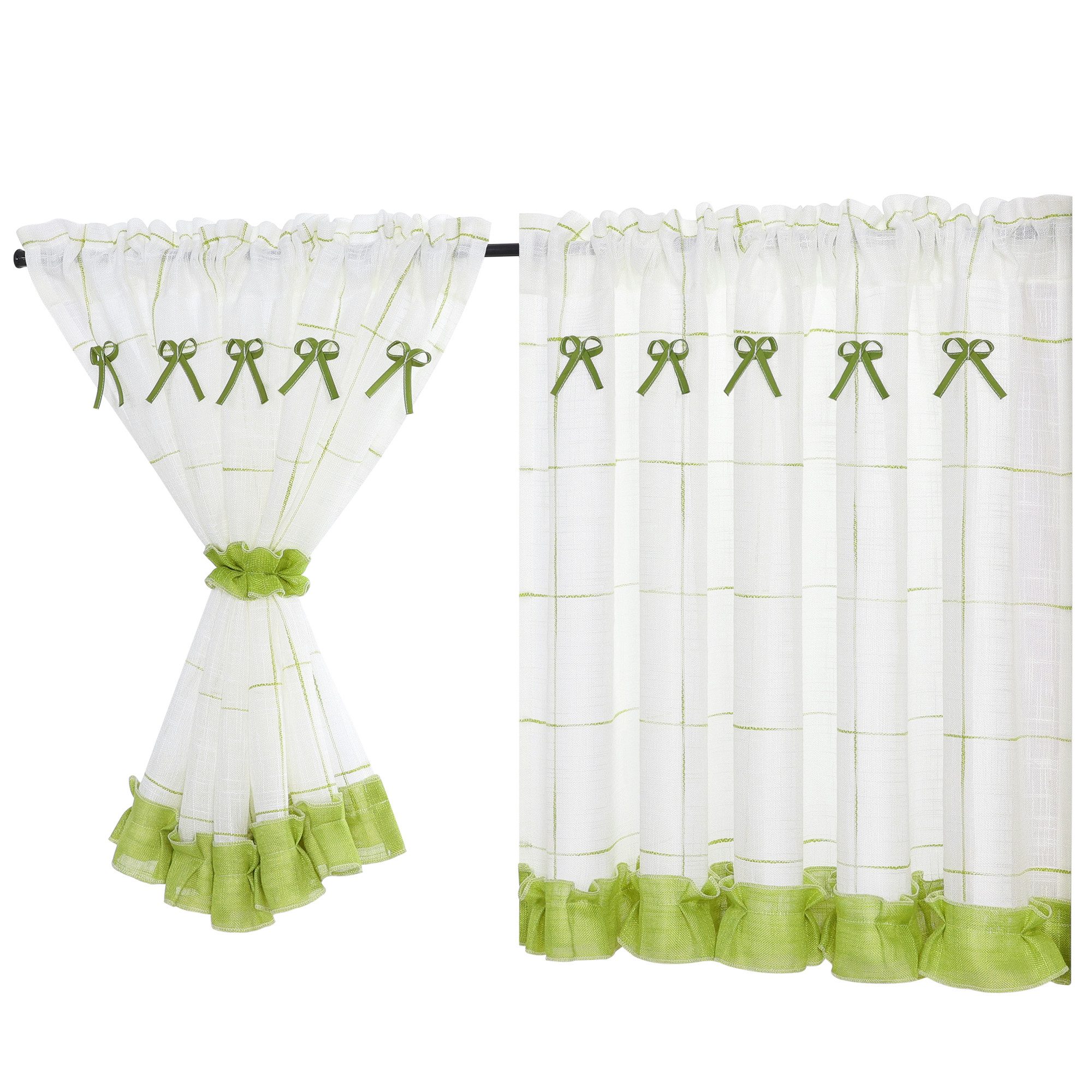 Delien Scheibengardine Gitter (1 St), Stangendurchzug, Pastorale Art mit Kl günstig online kaufen