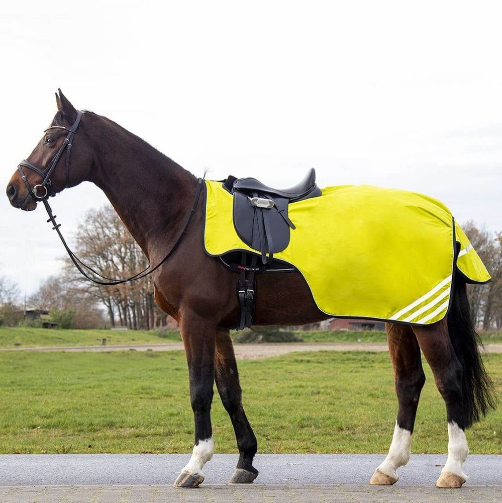 HKM Ausreitdecke HKM Nierendecke Reflective mit Fleecefutter - Neongelb
