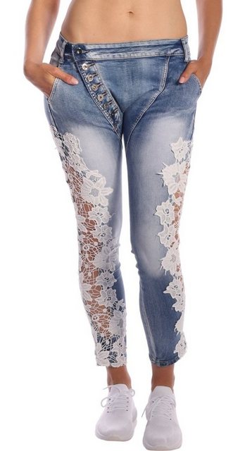Charis Moda Skinny-fit-Jeans »"Califoria" Jeans im special Style mit Spitzenapplikationen«