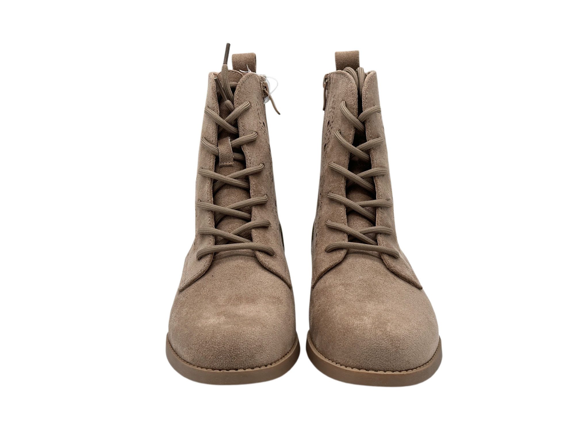 Nowaland Damen Schnür Stiefelette mit Reißverschluss Stiefelette Moderne Western-Stiefelette mit dekorativer Schnürung
