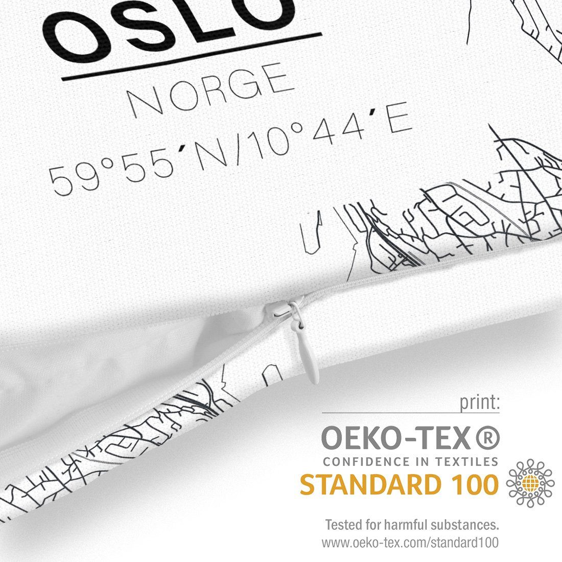 skandinavien Norge Oslo VOID Landkarte (1 Stück), Kissenbezug,