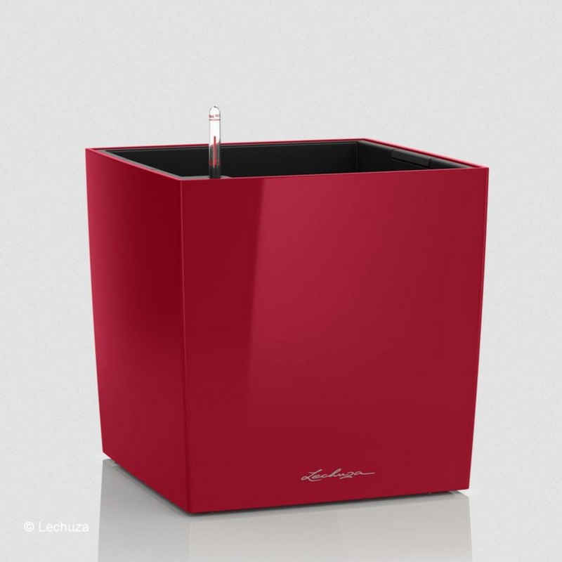 Lechuza® Pflanzkübel Lechuza Pflanzgefäß Cube 30 scarlet rot hochglanz