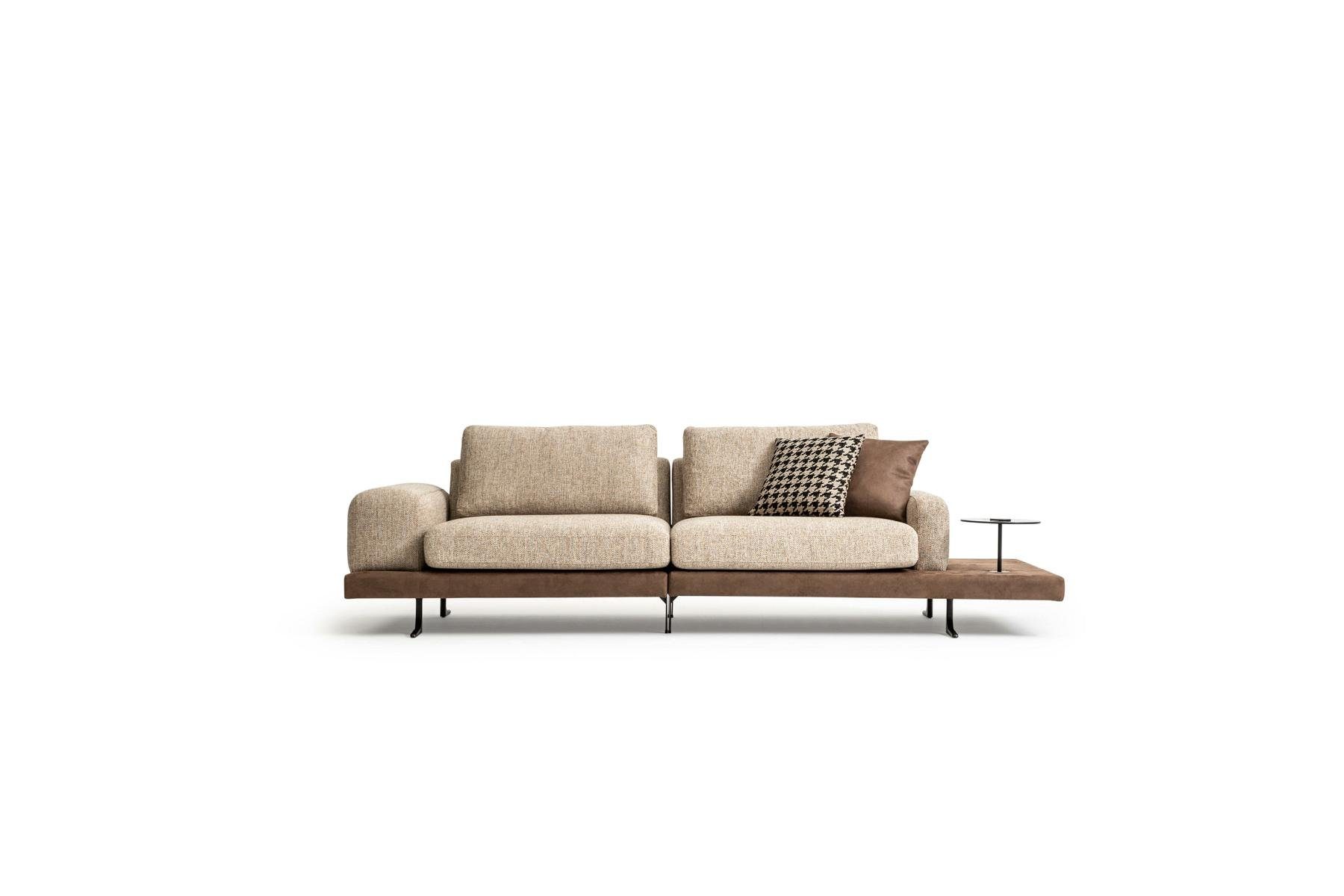 JVmoebel 4-Sitzer Viersitzer Ablagefläche Wohnzimmer Textil Couch Moderner Stil, 2 Teile, Made in Europe