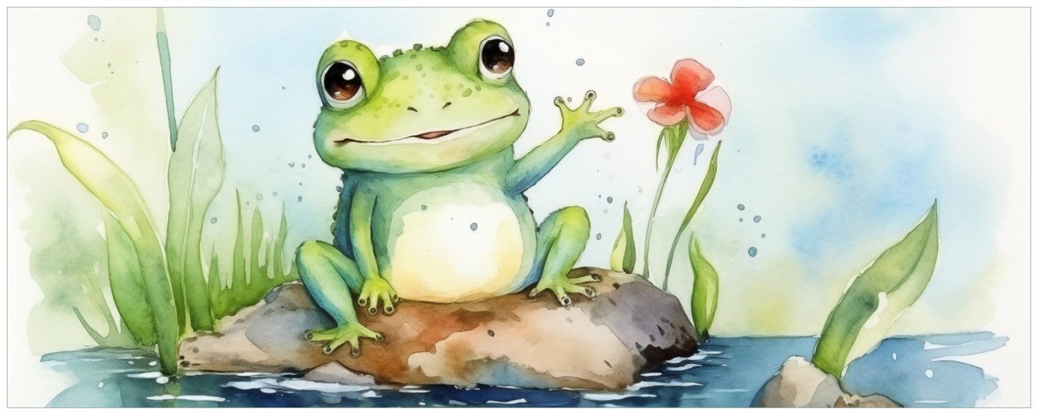 Wallario Poster, Frosch in Aquarell, in günstig online kaufen