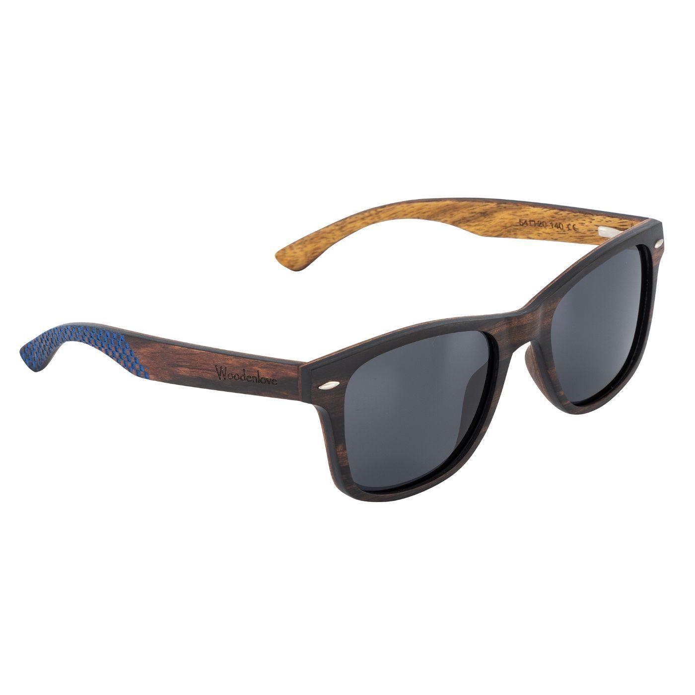 Putztuch kohlefaserverstärker Ebenholz Sonnenbrille samt HolzBlick Etui) und Woodenlove (Set, Rahmen Sonnenbrille