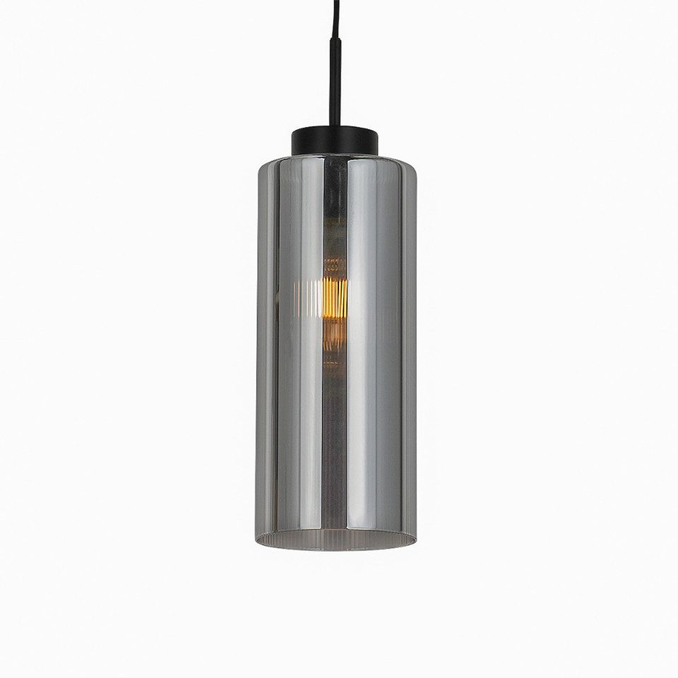 Qazqa Pendelleuchte Laura, ohne Leuchtmittel, Warmweiß, QAZQA Hängeleuchte, e27, Grau, Glas, Art Deco