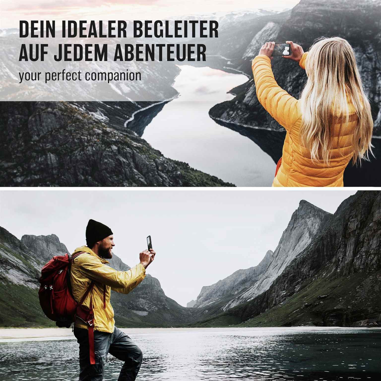 ONEFLOW Handyhülle ONEFLOW® Tank Case für Apple iPhone 12, Panzerhülle Dual-Layer, Robuste Hülle mit Ständer Outdoor Schutzhülle