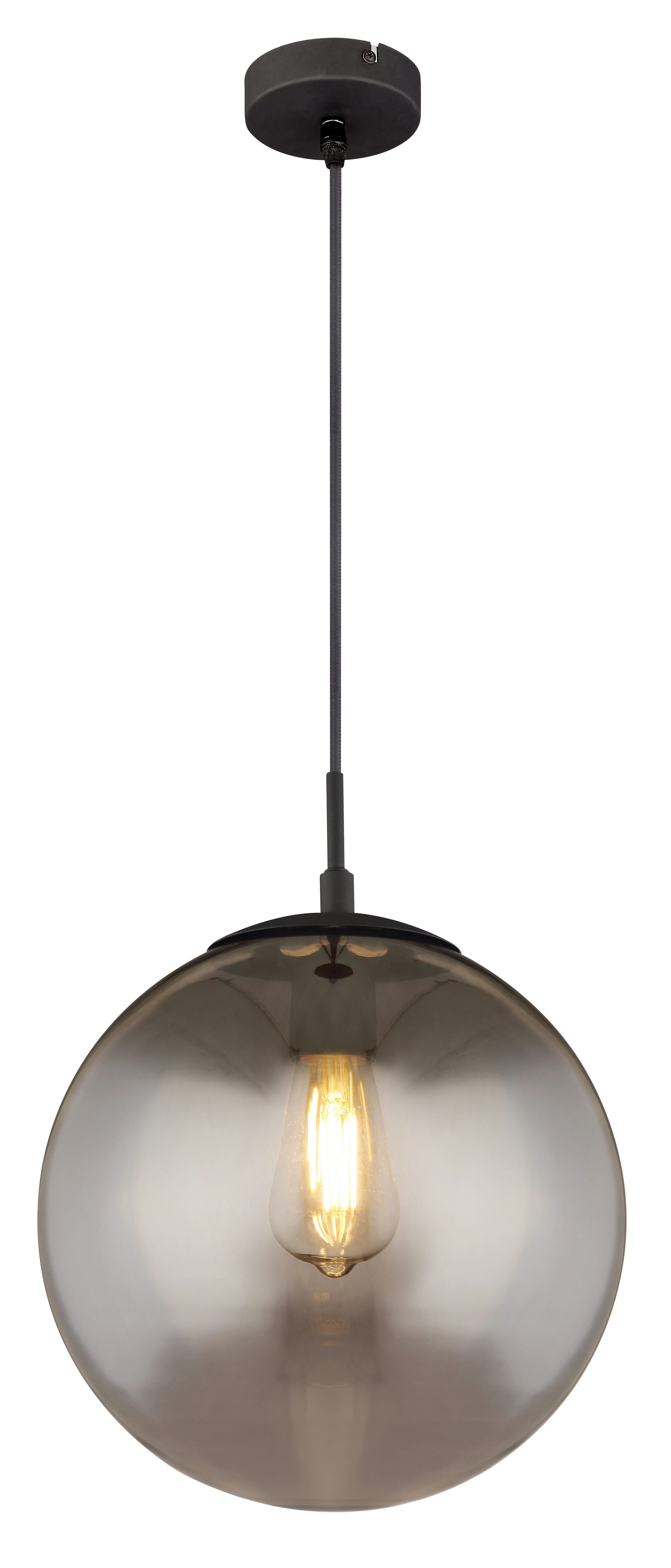GLOBO LIGHTING Hängeleuchte BLAMA, ohne Leuchtmittel, Hängeleuchte Schwarz, Glas, E27
