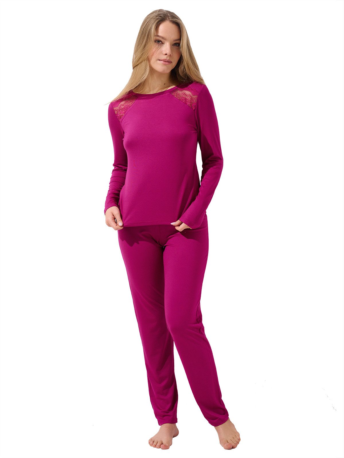 Lisca Pyjama Pyjama langarm Evelyn (Packung, günstig online kaufen