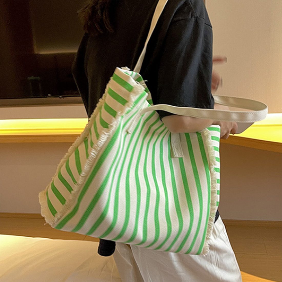 Shopper Umhängetasche Tasche, green mit Handtasche Segeltuch Innentasche Damen,Lässige Groß Tote Haiaveng Umhängetasche Schultertasche für