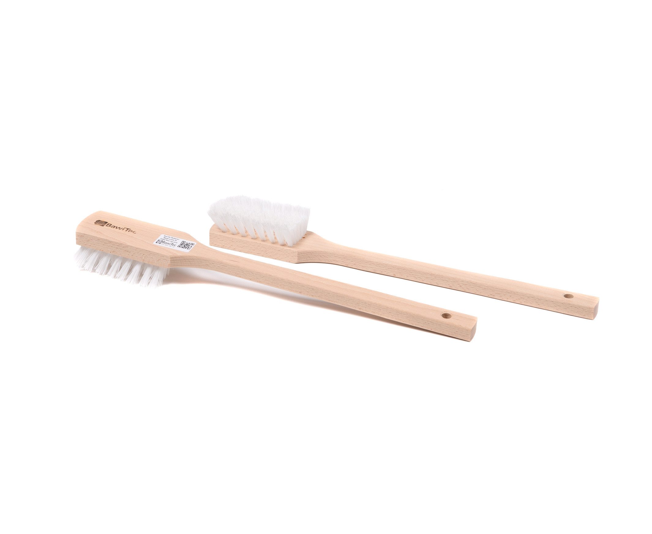 BawiTec Reinigungsbürsten-Set 2 Stielbürsten Reinigungsbürsten Langstiel Bürsten Holz, (Doppelpack)