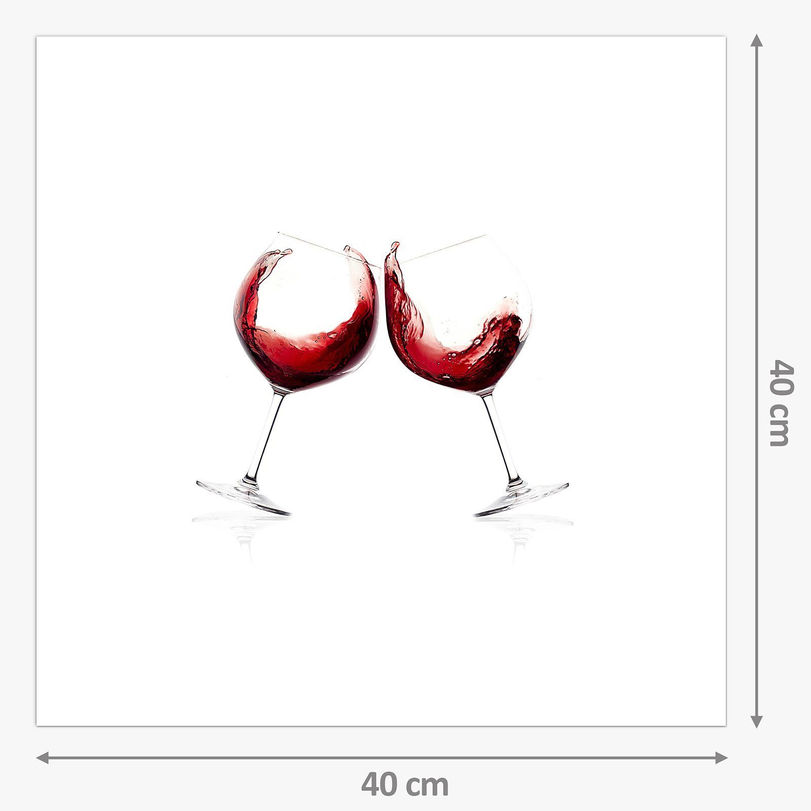 Küchenrückwand Motiv mit Primedeco Rotwein Küchenrückwand Toast Spritzschutz Glas mit