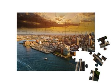 puzzleYOU Puzzle Brooklyn über den Hudson River, New York City, 48 Puzzleteile, puzzleYOU-Kollektionen USA