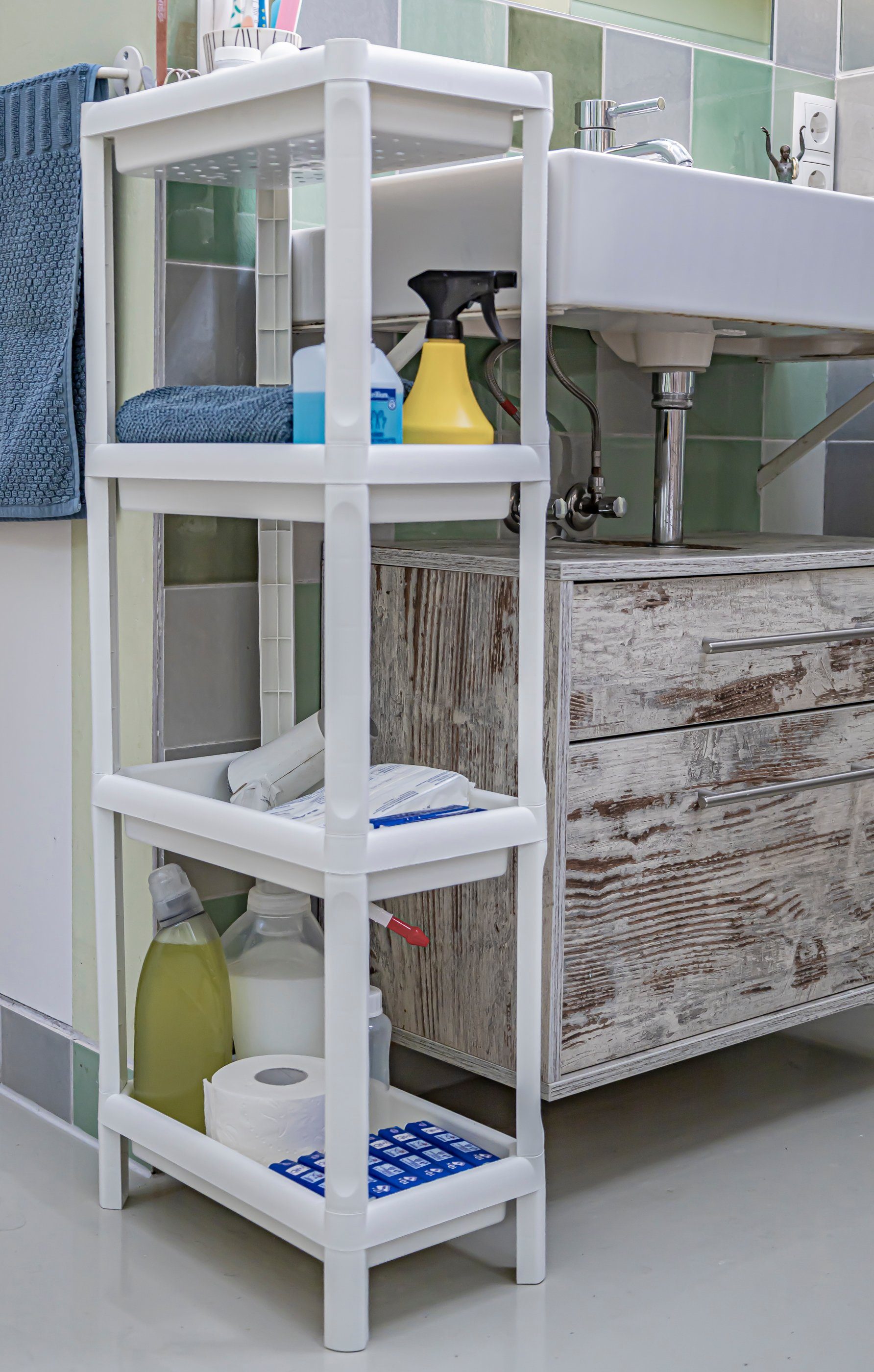 ONDIS24 Badregal Kunststoffregal Haushaltsregal Steckregal Linda, 1-tlg., 3 günstig online kaufen