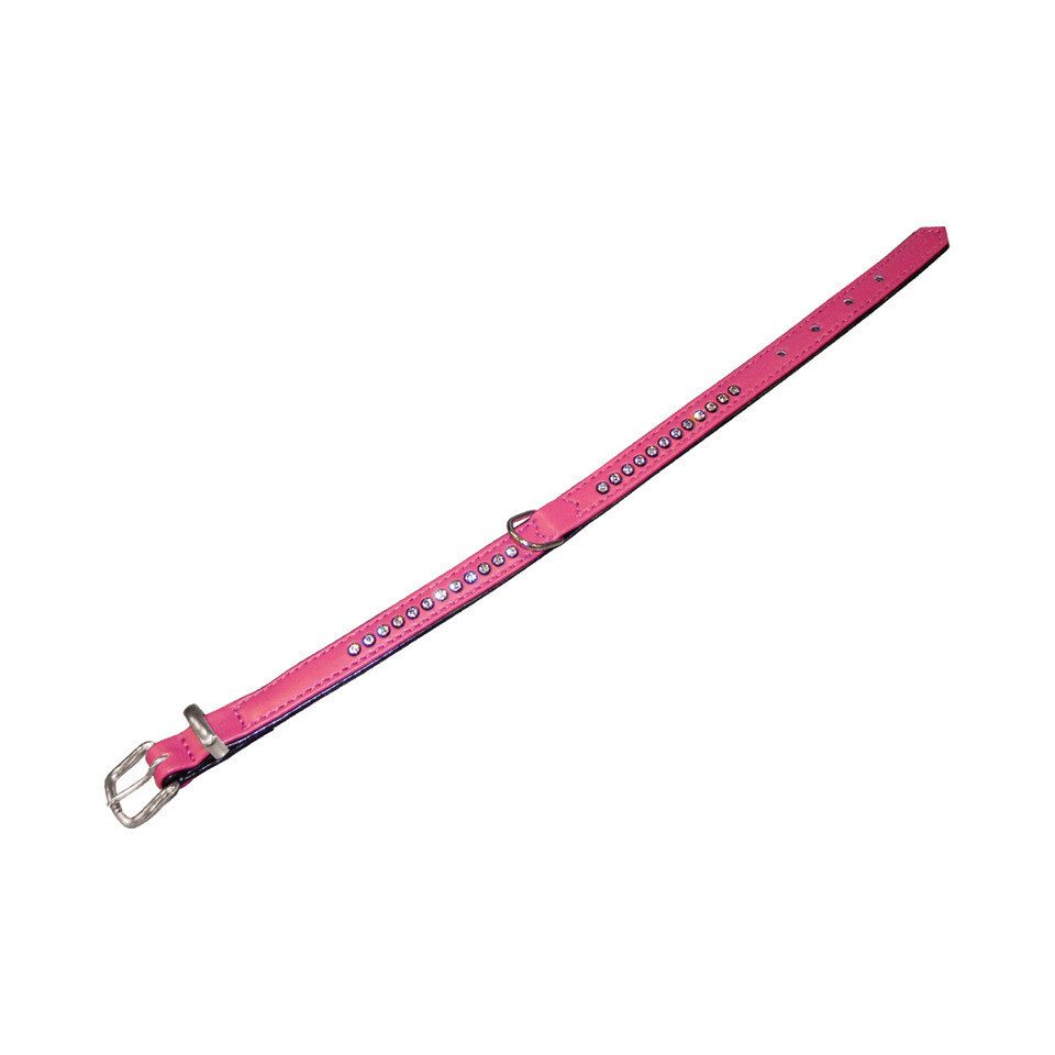 Nobby Hunde-Halsband Halsband Crystal einreihig fuchsia/schwarz