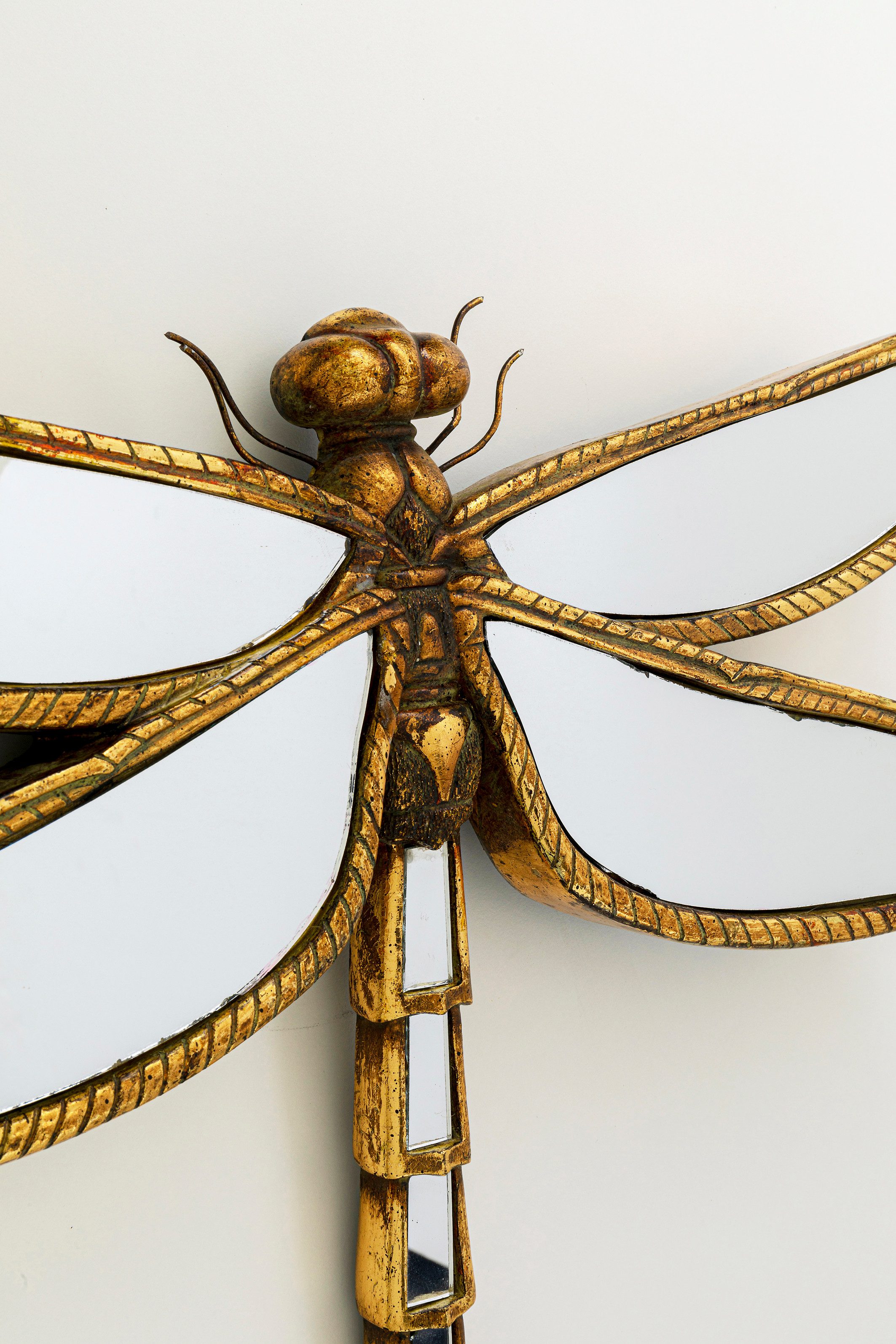 Kare Design Wanddekoobjekt Wandschmuck Dragonfly Mirror 36x46cm