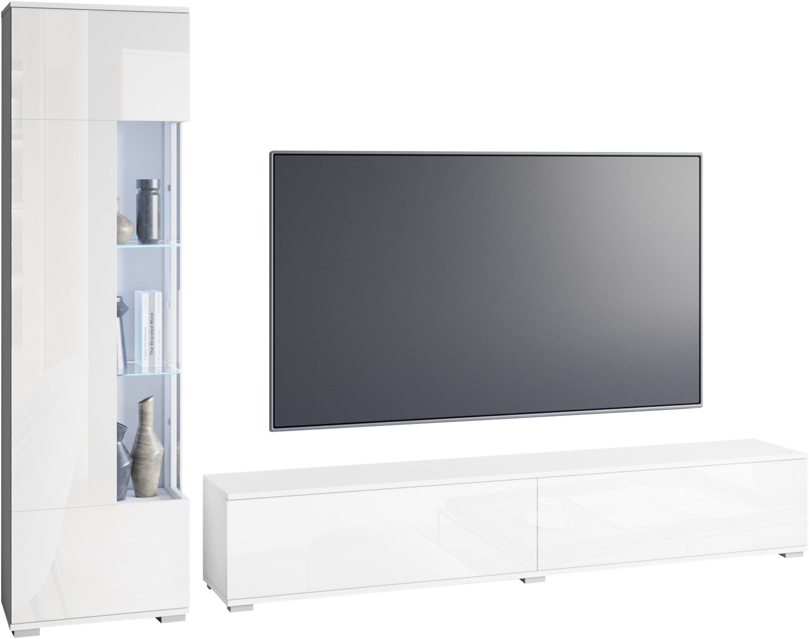 INOSIGN Wohnwand Kenia, Vitrine Türanschlag links/rechts wechselbar, (Kompl günstig online kaufen