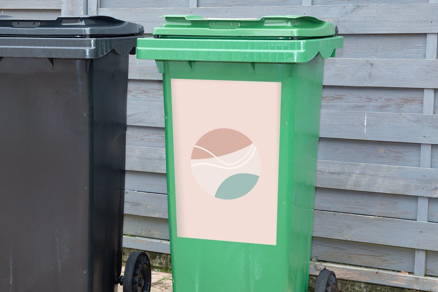 Mülltonne, Sommer Sticker, Mülleimer-aufkleber, Wandsticker St), (1 MuchoWow Container, Abstrakt - Abfalbehälter - Tennisball