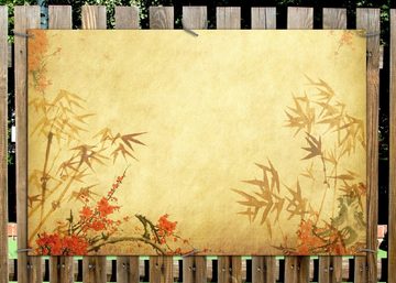 Wallario Sichtschutzzaunmatten Herbststimmung  alter Papyrus mit Herbstmotiven