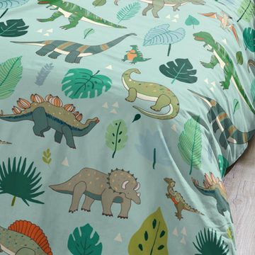 Kinderbettwäsche Dinozeit Trendy Bedding, ESPiCO, Renforcé, 2 teilig, Urzeit, Tyrannosaurus Rex, Brachiosaurus, Stegosaurus