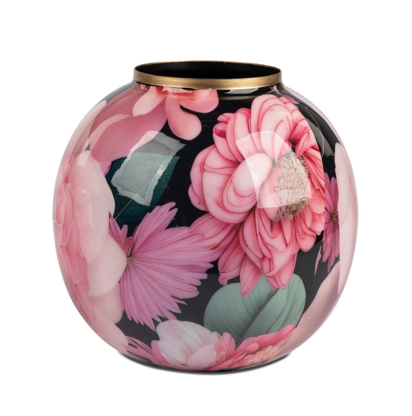 Kaufhaus le petit Kugelvase Deko Vase Tischvase Blumenvase Metall Kugelvase Skulptur Figur Objekt, Dekovase Blumenvase Bodenvase aus Metall