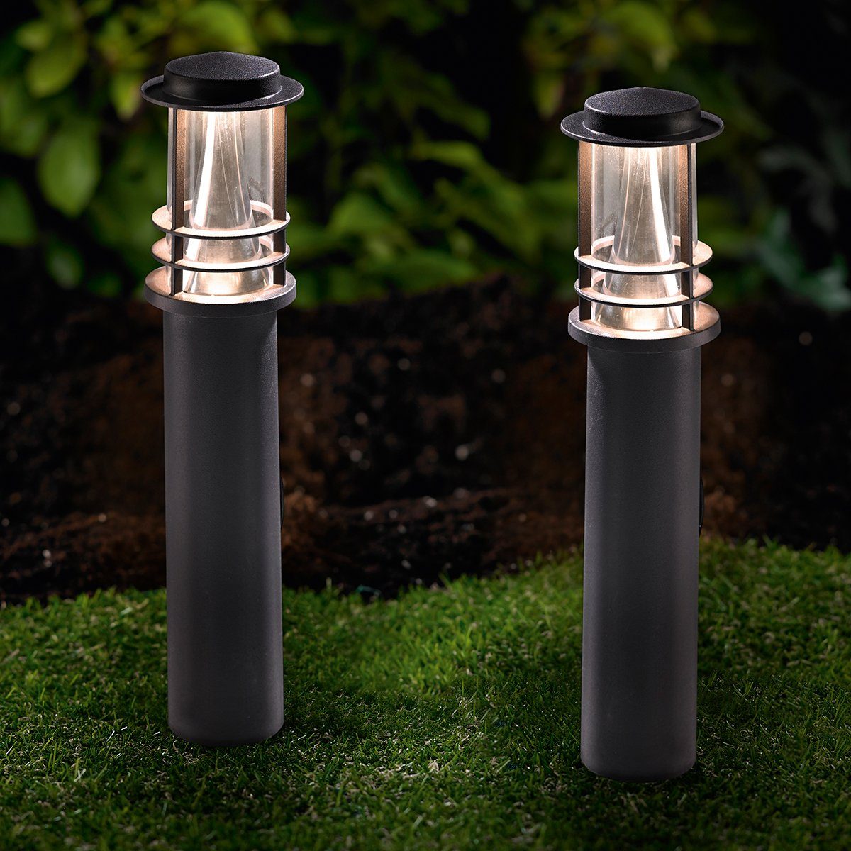 LED Gartenleuchten Set, fest "GL13" 2er LED MeLiTec integriert Gartenstrahler