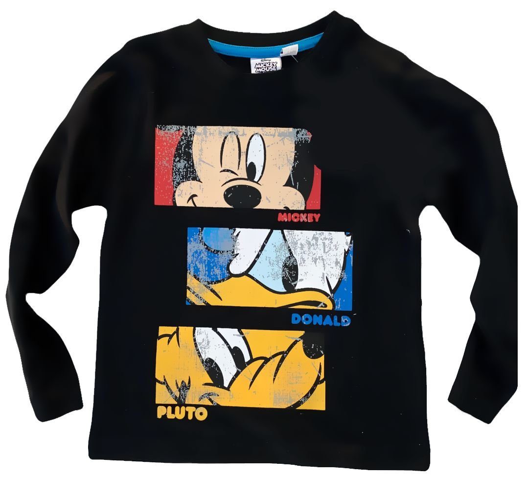 Disney Mickey Mouse Sweatshirt Schwarz Kinder Maus 4 3 2 Jahre T-Shirt Mickey 6 5 Longsleeve Langarm