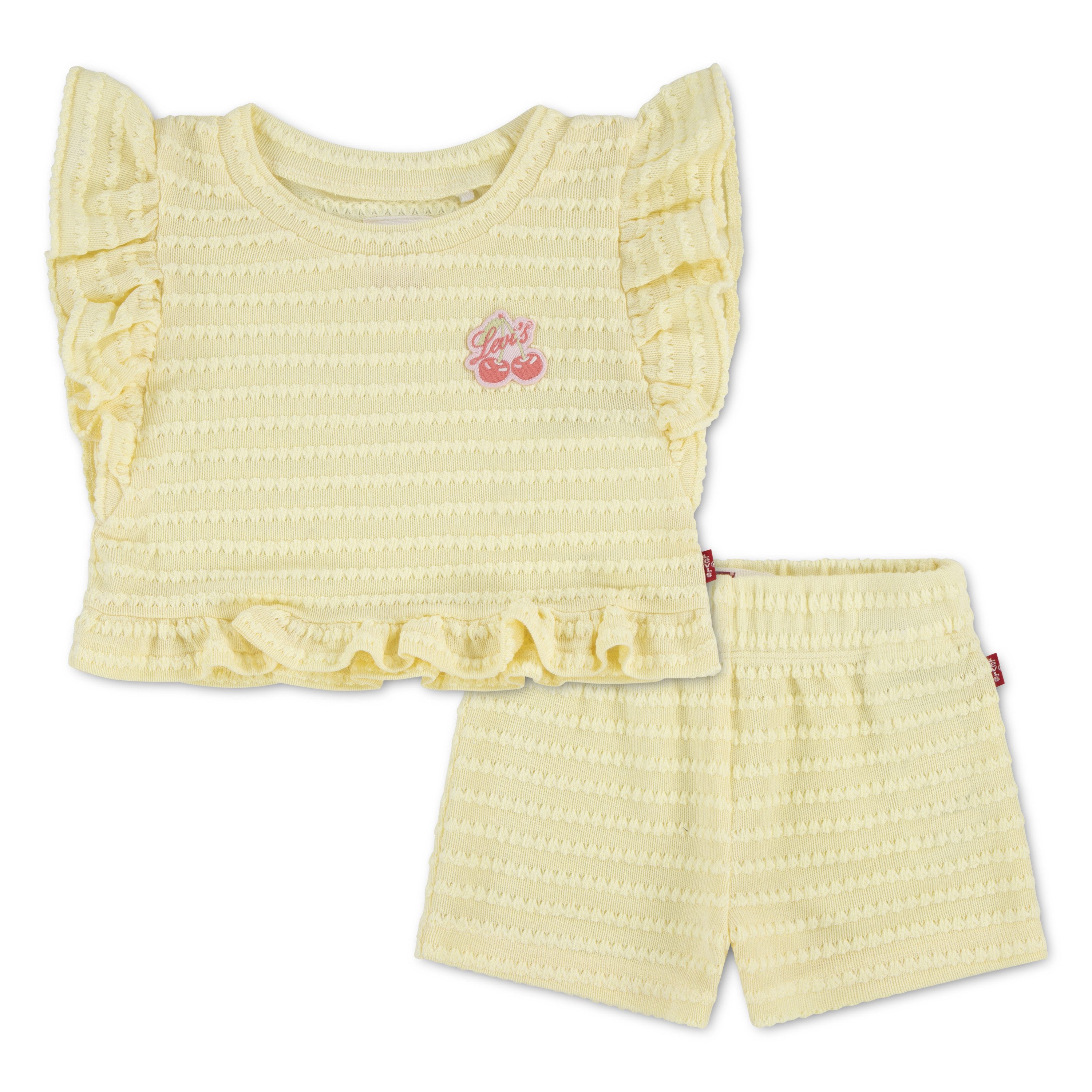 Levi's® Kids Top & Shorts LVG RUFFLE TOP & SHORT SET (Set, 2-tlg) mit Struktur und Rüschen, for Girls