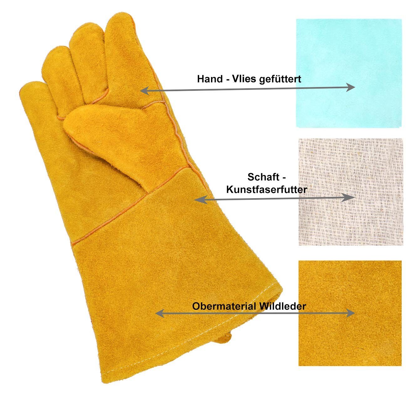 Bubble-Store Hitzeschutzhandschuhe Grillhandschuhe (100% Rindsleder) Grillhandschuhe Kaminhandschuhe