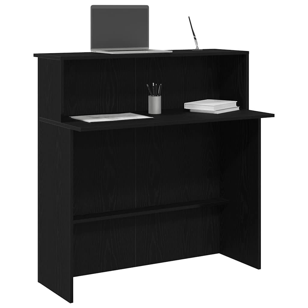 vidaXL Empfangstheke, Empfangstheke Schwarz 100x50x103,5 cm Holzwerkstoff