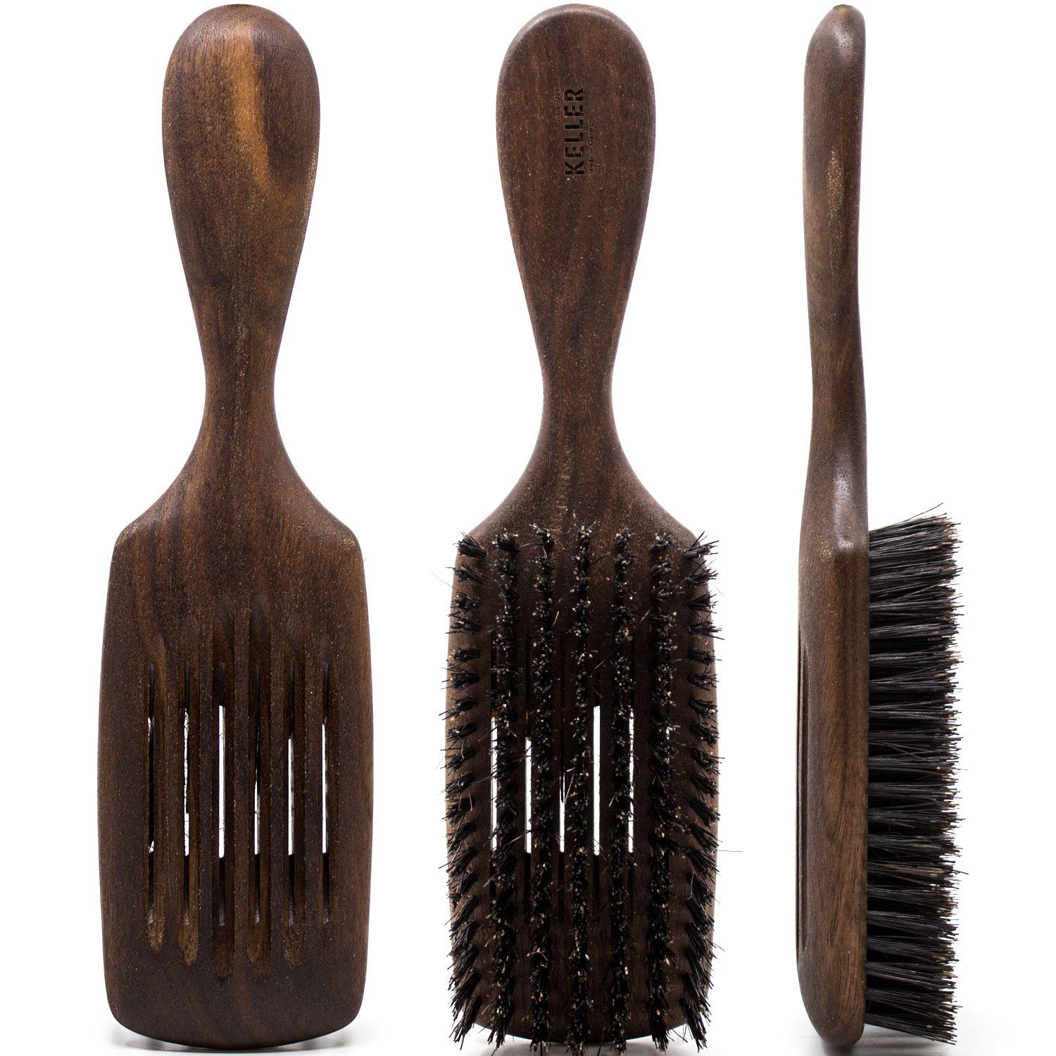 Landshop24 Haarbürste Wildschweinbürste Keller 1928, Spezialhaarbürste im Geschenkkarton, mit Ventilationsschlitzen
