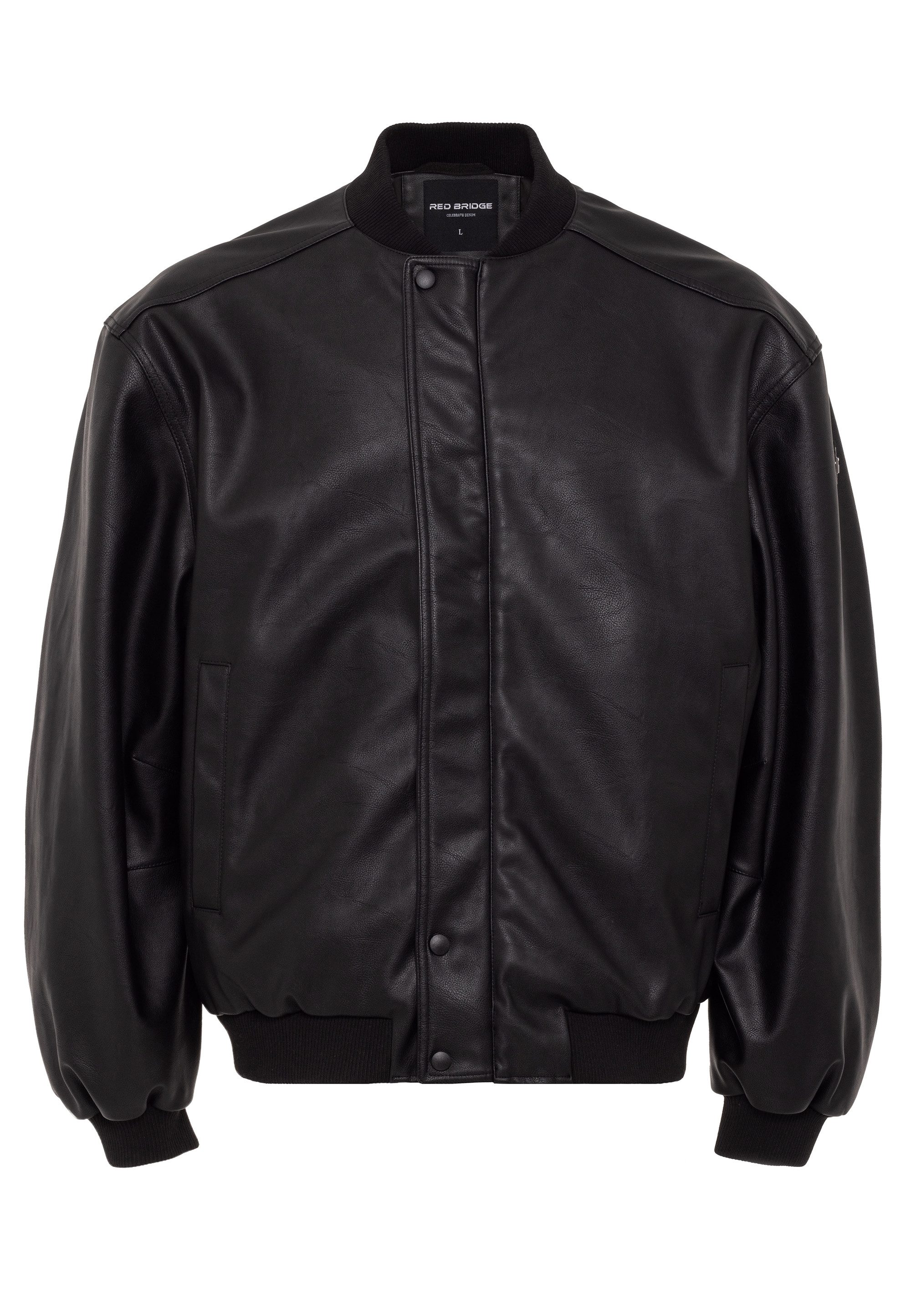 Lederimitatjacke Red Bridge Herren Kunst-Leder Bomberjacke