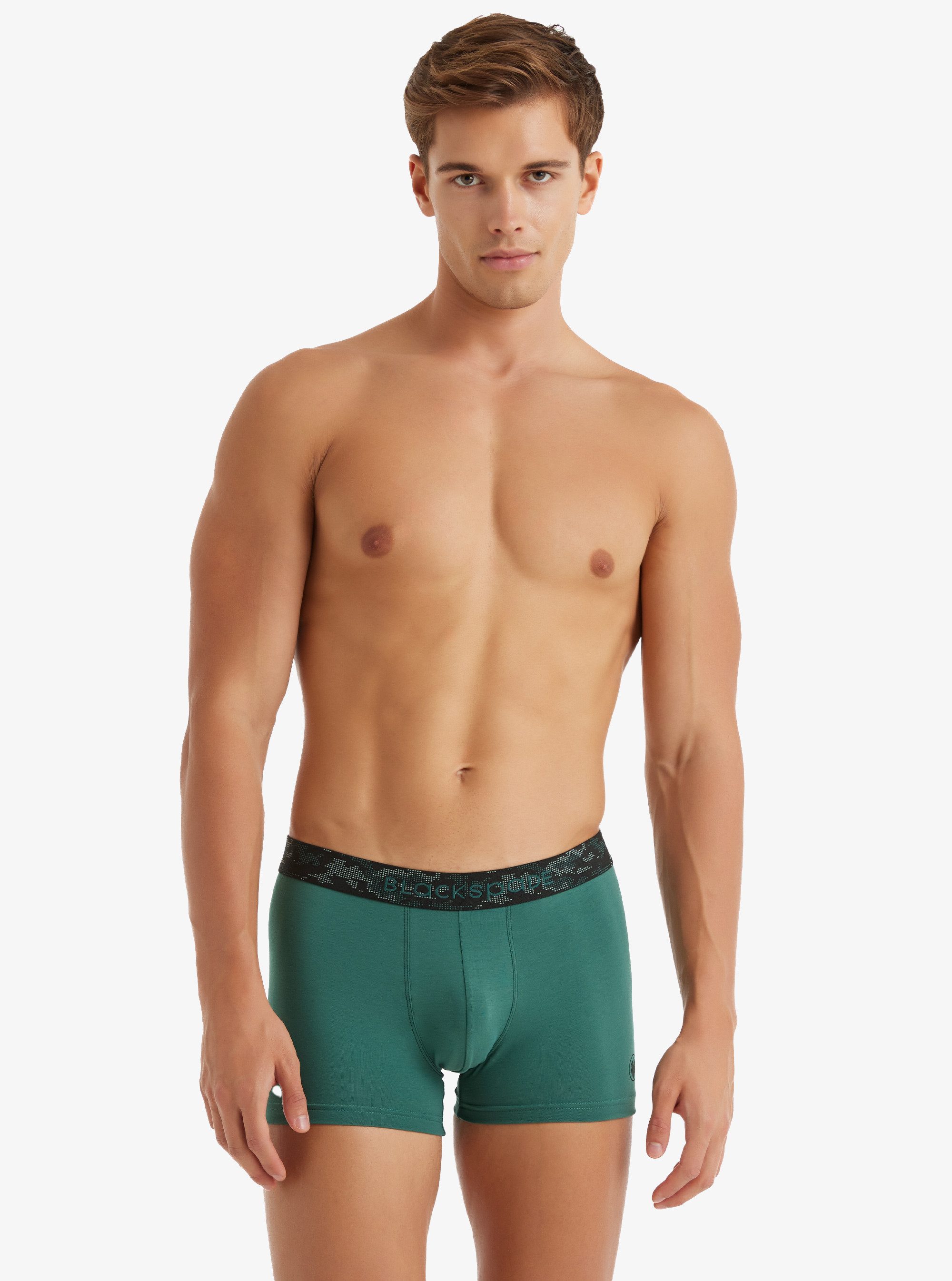 Boxer Herren Baumwoll Stretch Boxershorts 9555 - Grün