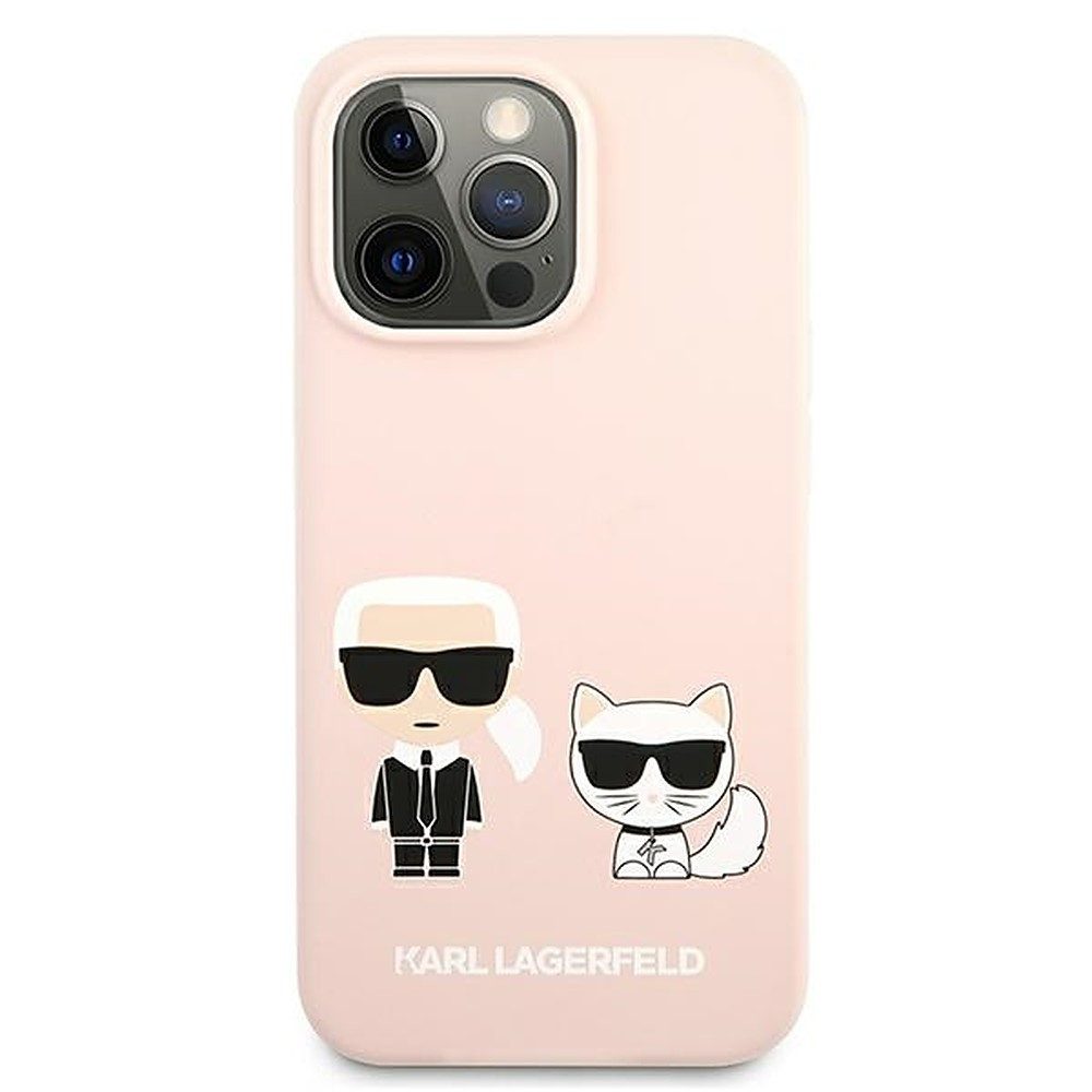 KARL LAGERFELD Handyhülle Silikonhülle Schutzhülle Smartphonehülle 6,1 Zoll, Silikon, Mikrofaserfutter, Motiv Karl & Choupette