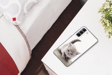 MuchoWow Handyhülle Kätzchen - Katze - Haustiere - Jungen - Kinder - Mädchen, Phone Case, Handyhülle Samsung Galaxy S21 Plus, Silikon, Schutzhülle