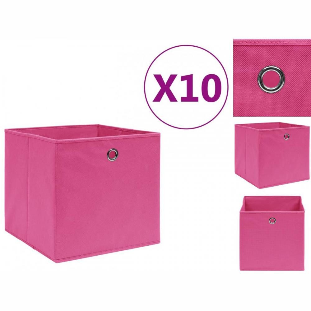 vidaXL Aufbewahrungsbox Aufbewahrungsboxen 10 Stk Vliesstoff 28x28x28 cm Rosa