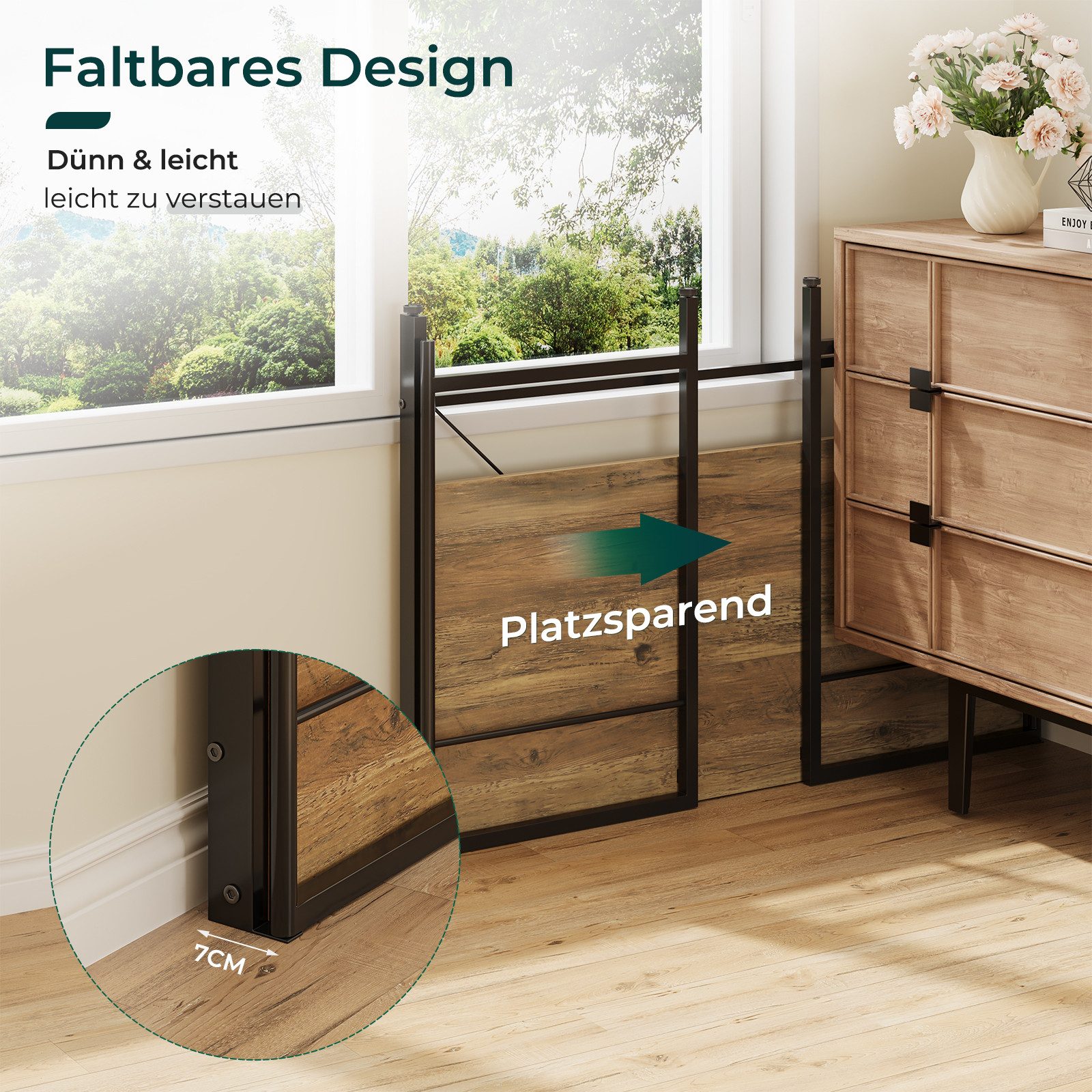 NAIMP Klapptisch Klappschreibtisch Faltbar Tisch Computertisch Platzsparend