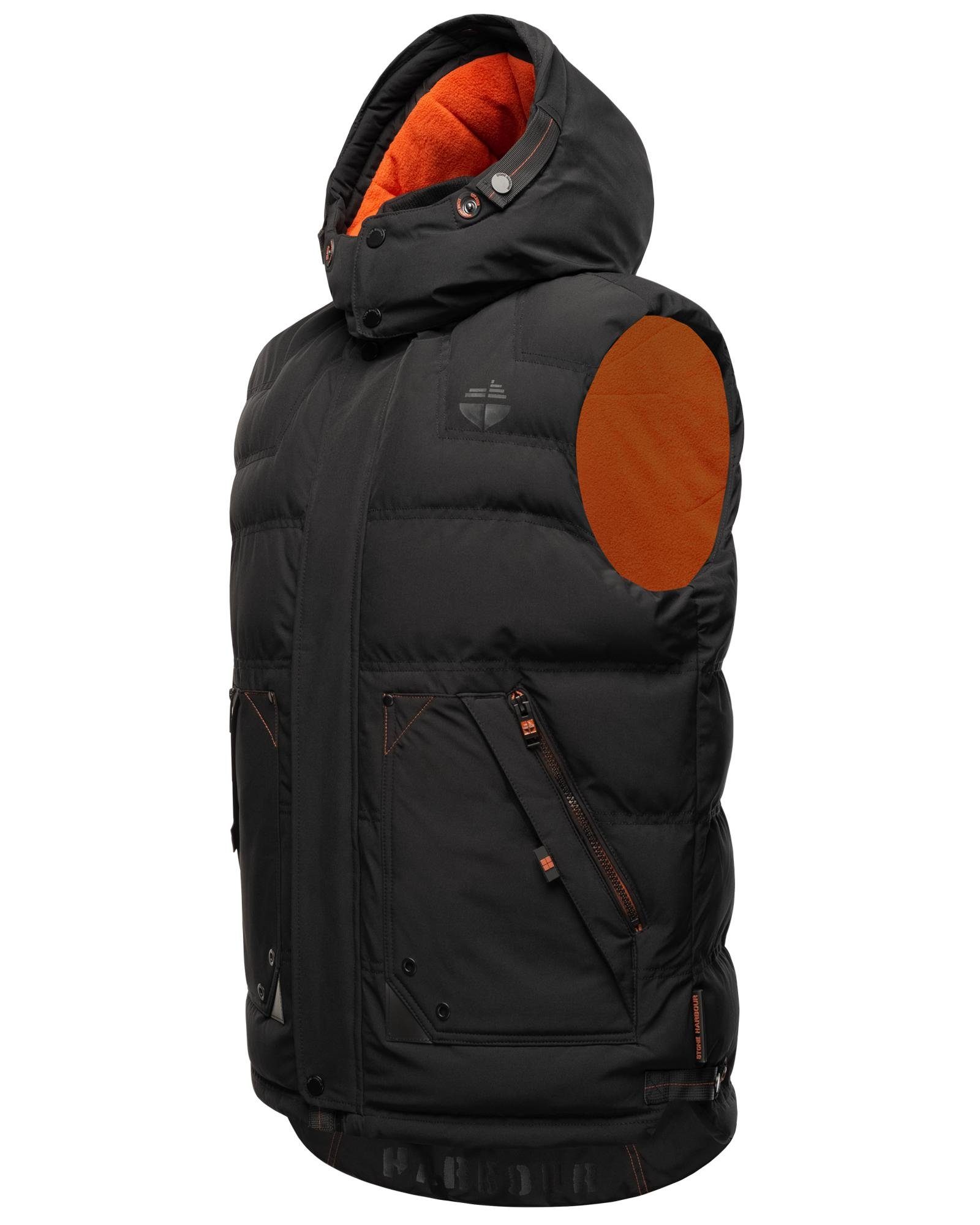 Stone Harbour Steppweste Egoor Sportliche Outdoorweste mit abnehmbarer Kapuze